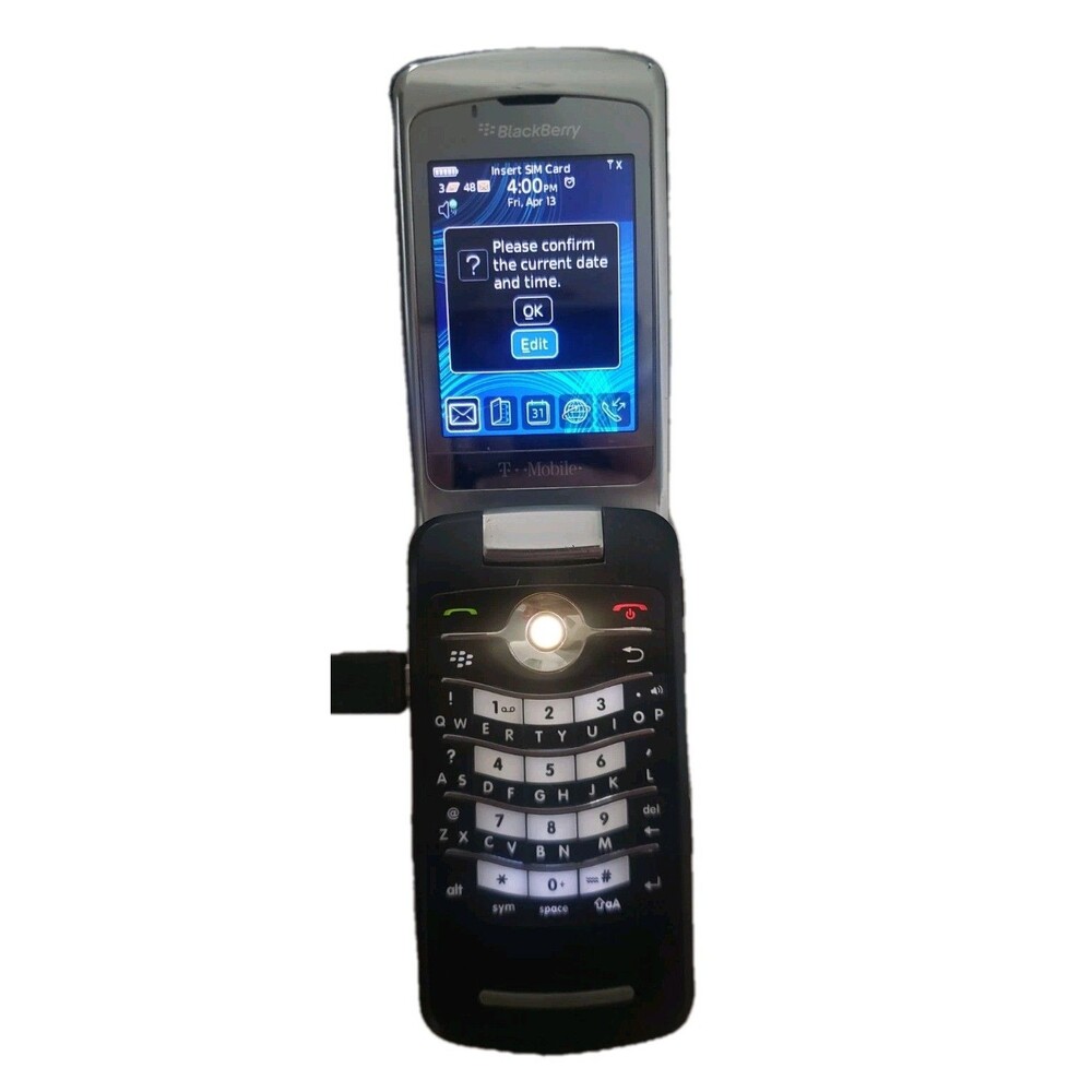 BlackBerry Pearl Flip 8220 Black & Silver TMobile Very Rare Smartphone